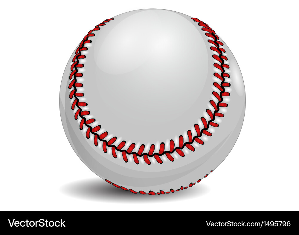 Baseball Ball on White Vector Image