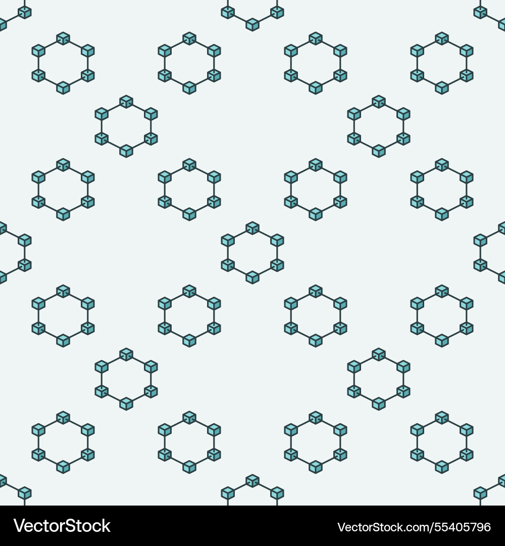 Block-chain blue seamless pattern or blockchain Block-chain blue seamless pattern or blockchain vector image