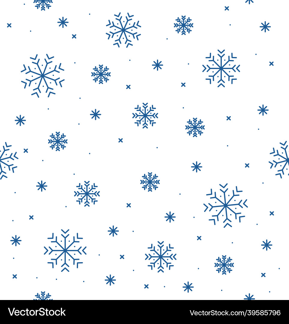Different winter snowflake seamless pattern Different winter snowflake seamless pattern vector image