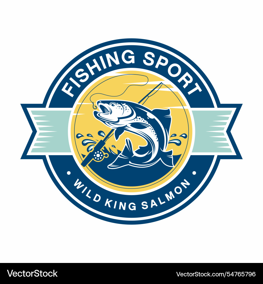 Fishing logo design template Fishing logo design template vector image