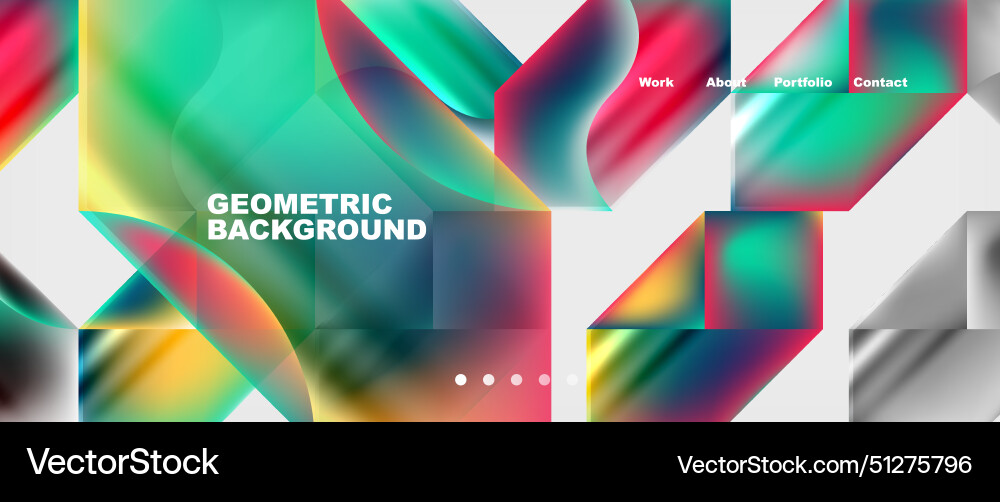 Glassmorphism geometric abstract background Vector Image