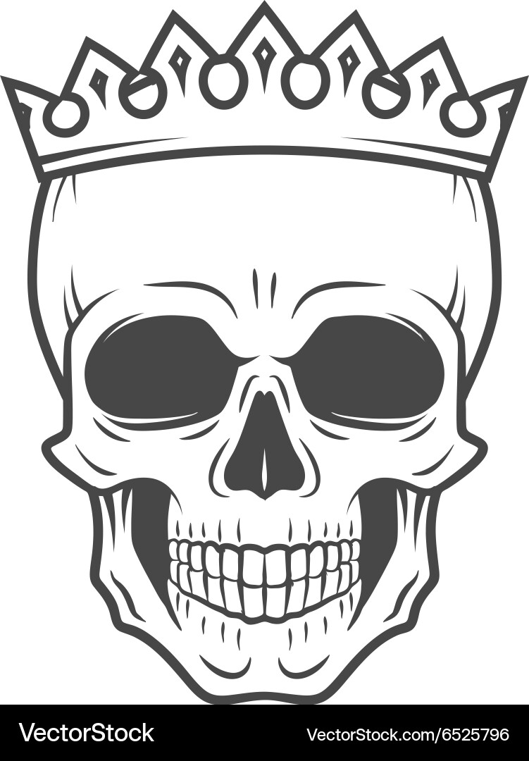 Royal Skull Crown - Vintage Kingdom Vector Image