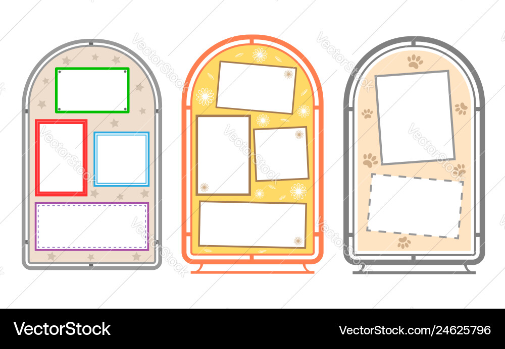Stands set with paper sheets copy space Stands set with paper sheets copy space vector image