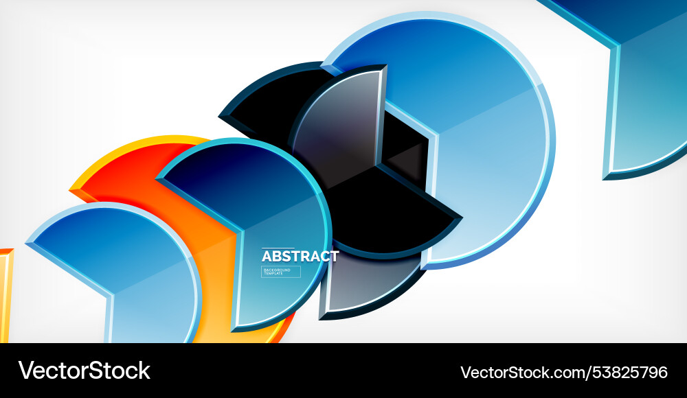 Trendy round shapes with triangular angle design Vector Image