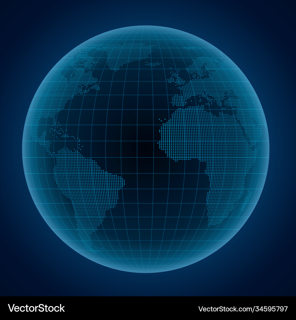 Abstract Globe with Dotted Map Vector Image