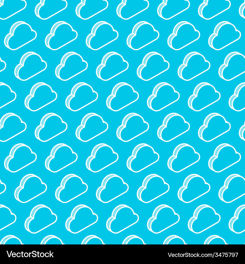 Abstract seamless pattern with isometric clouds vector image