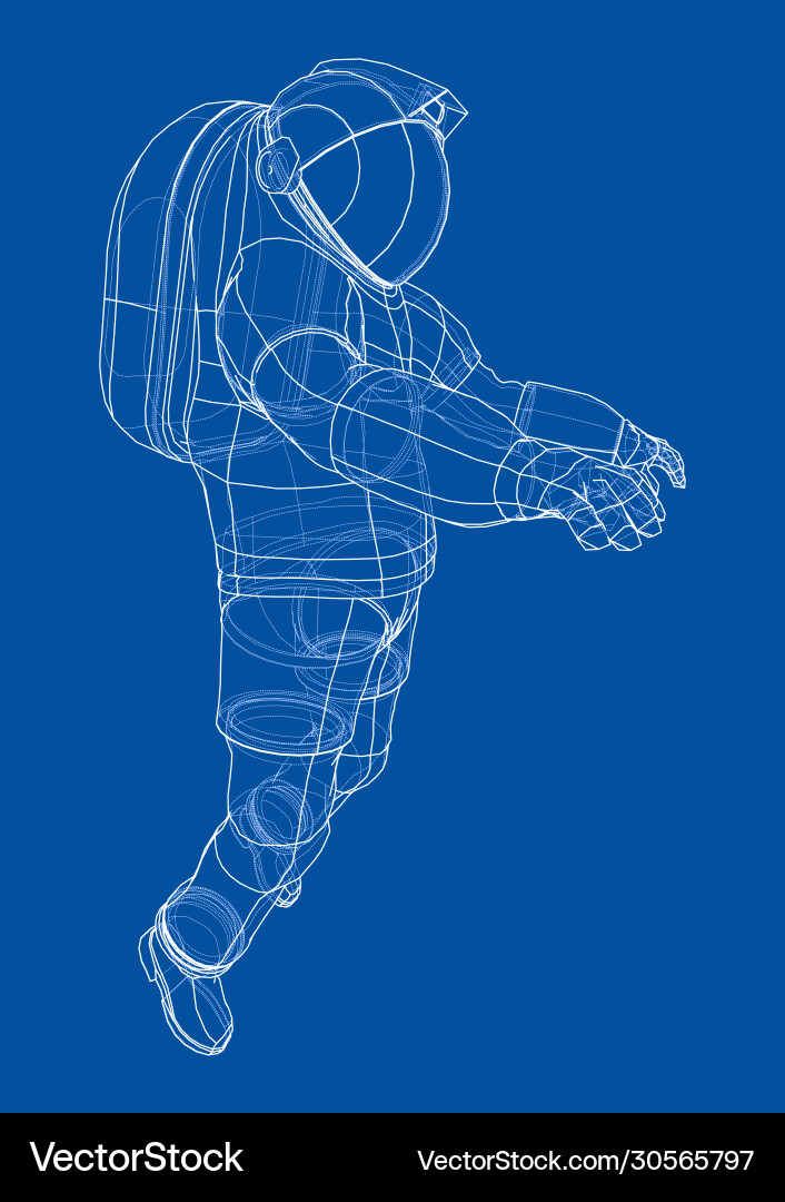 Astronaut concept rendering 3d vector image
