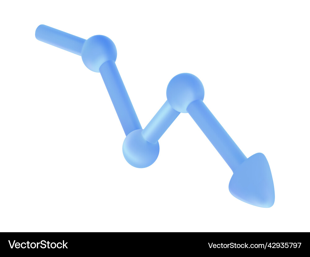 Blue arrow for decreasing progress vector image