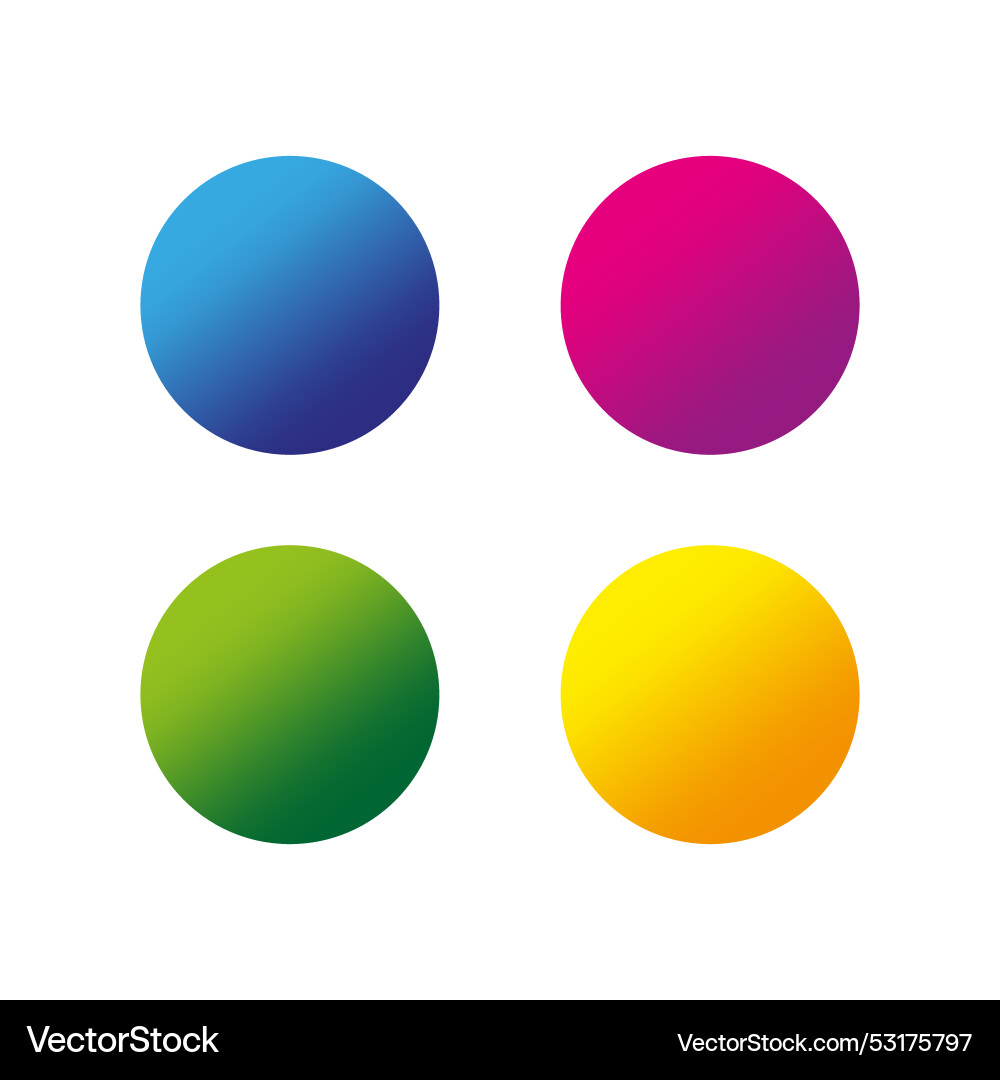Button with colored balls round shape stock image Vector Image