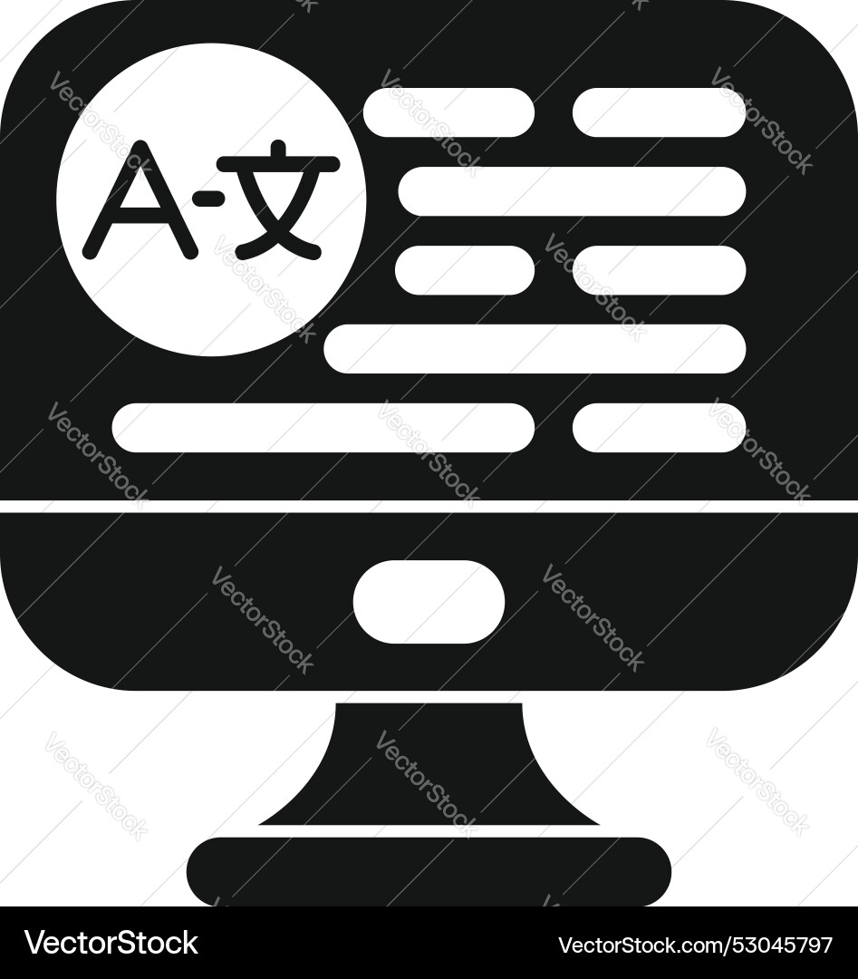 Computer translating text icon representing vector image