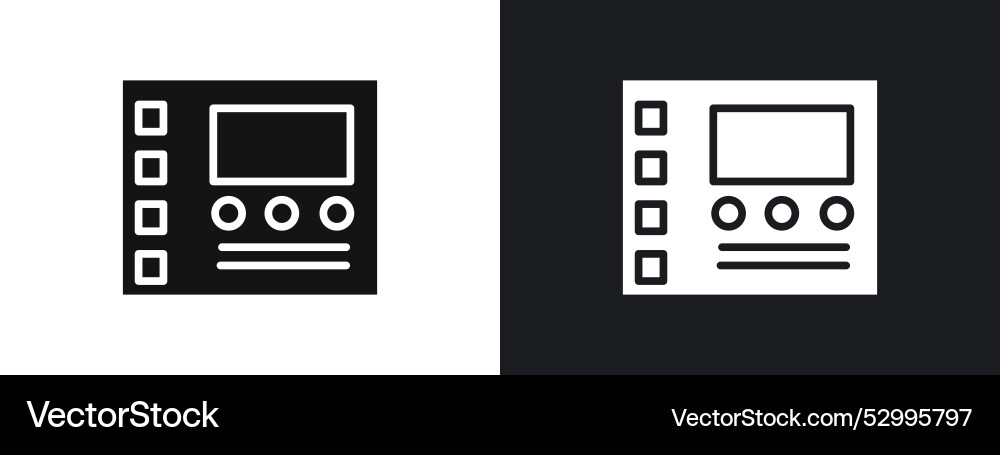 Control panel icon linear graphics set in black Control panel icon linear graphics set in black Vector Image