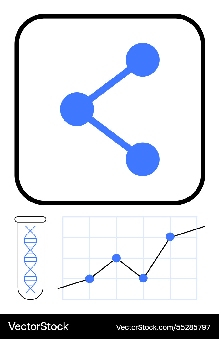 Data sharing concept with graph analysis and dna Data sharing concept with graph analysis and dna vector image