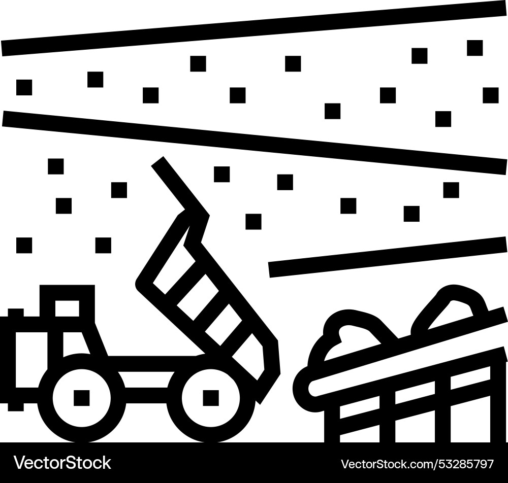 Extraction process mining line icon Vector Image