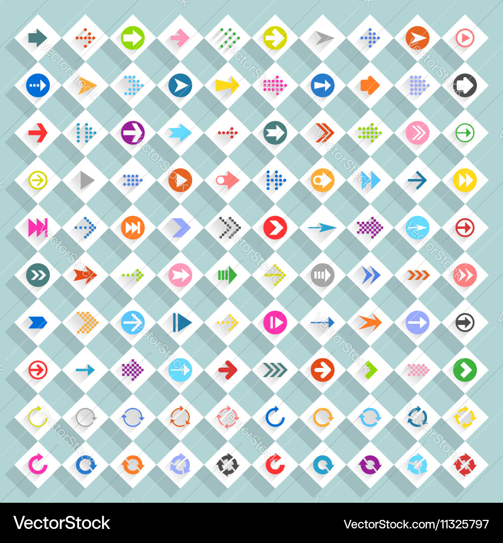 Flat arrow icon rhombus web button vector image