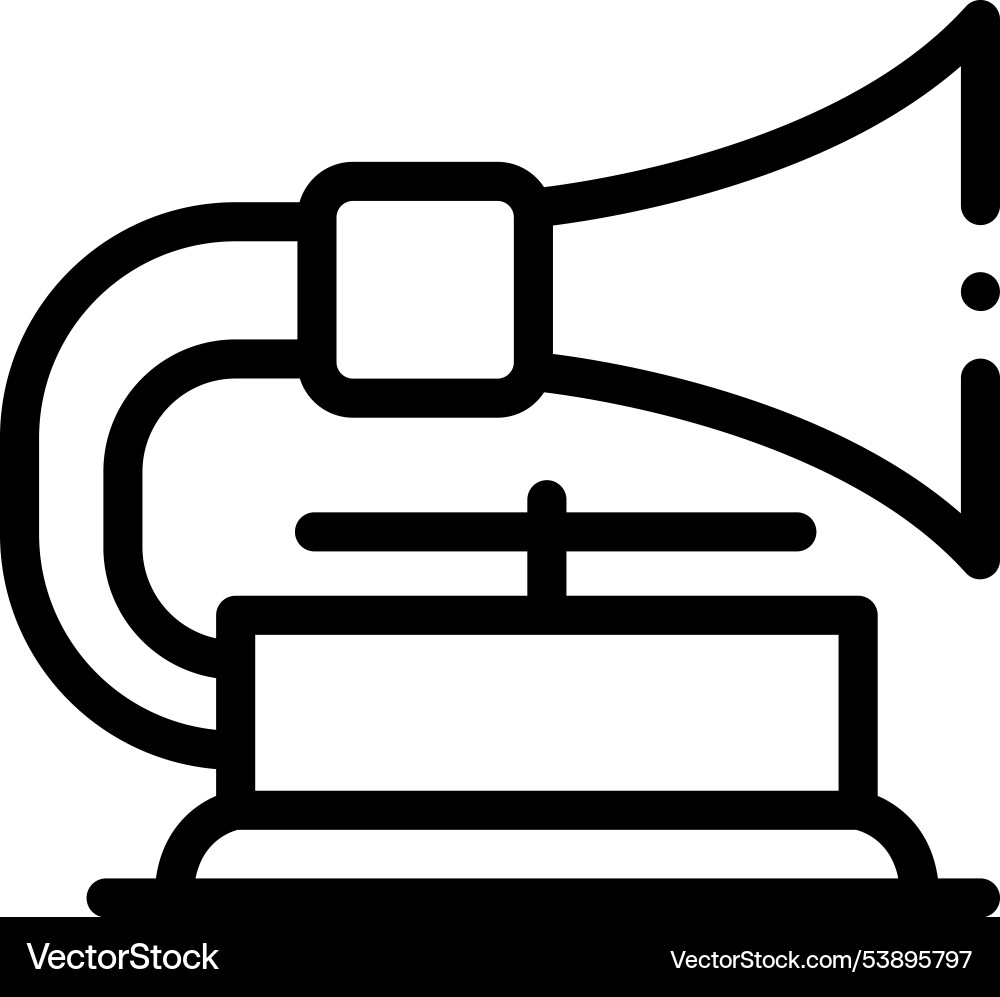 Gramphone icon thin linear style design isolated vector image