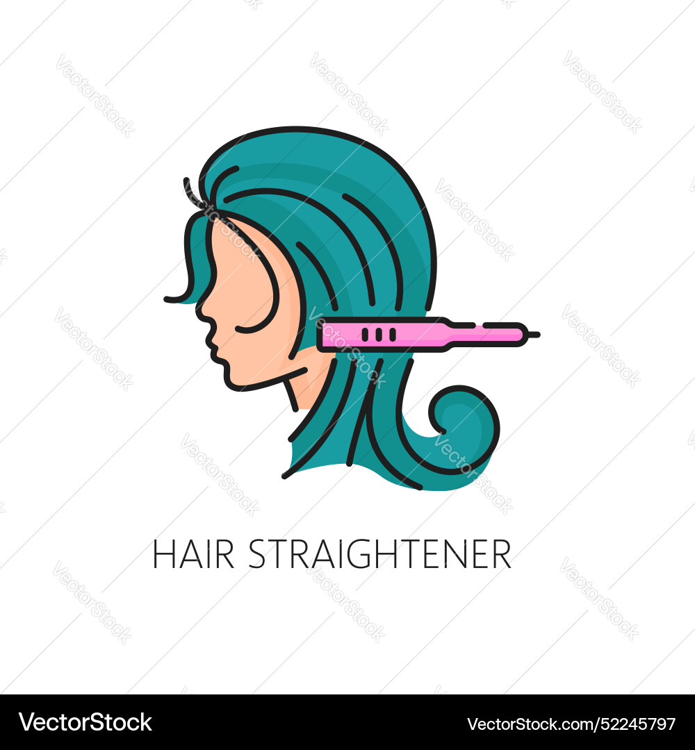 Haarglätter Pflege und Behandlungslinie Icon Haarglätter Pflege und Behandlungslinie Icon vektorbild