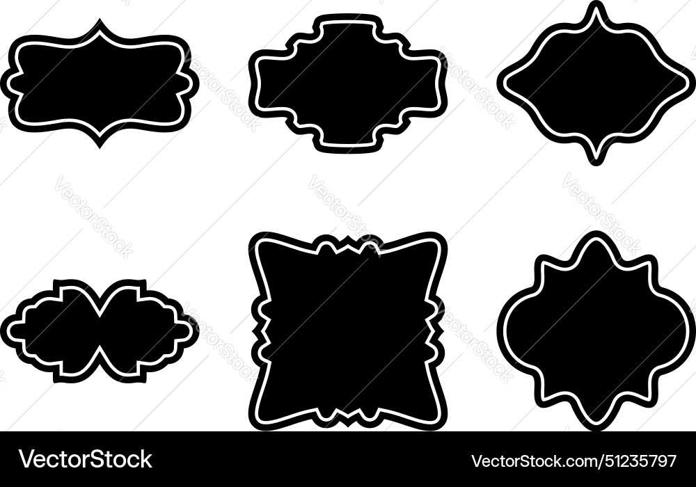 Label frame shape - glyph with pictogram Vector Image