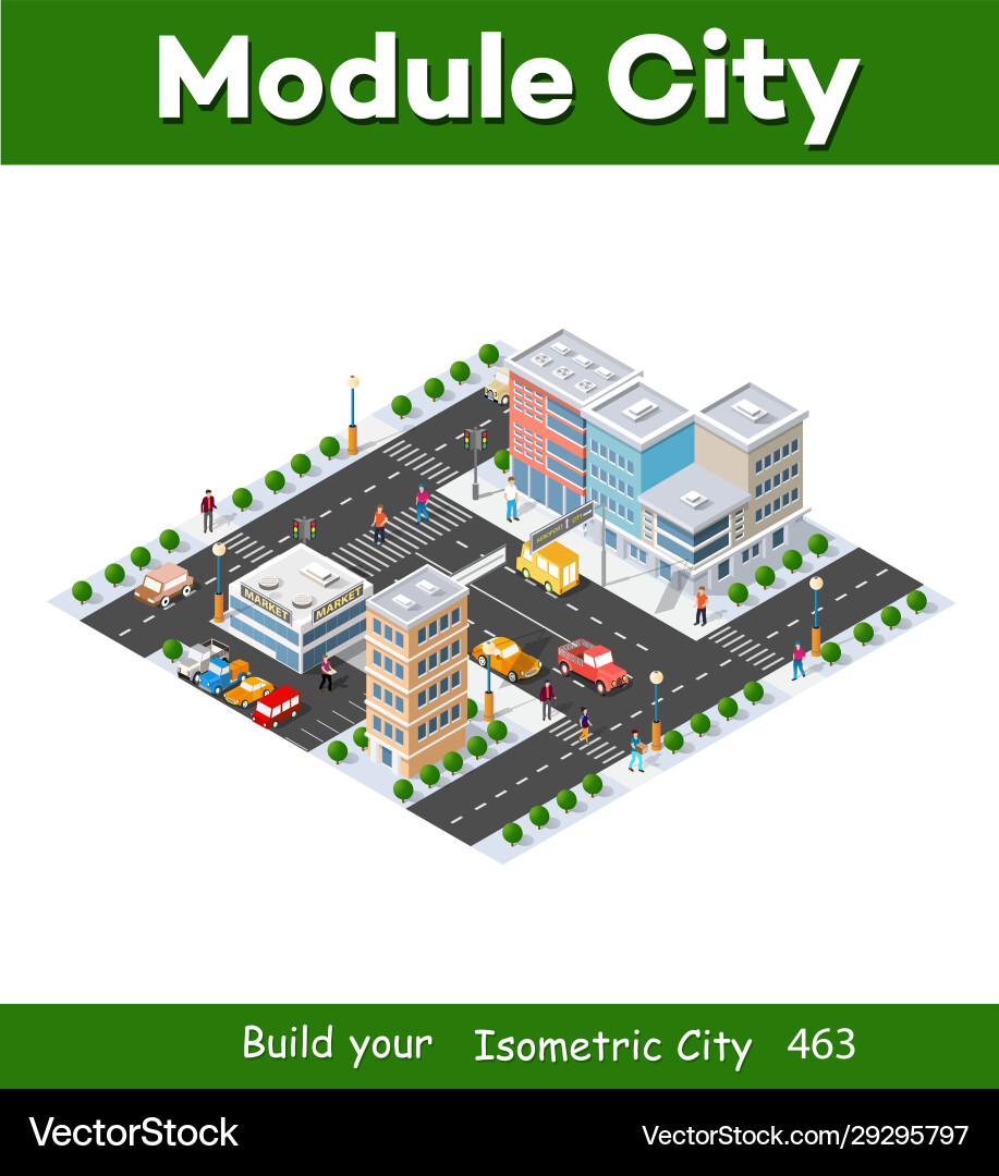 Megapolis 3d isometric three-dimensional view Megapolis 3d isometric three-dimensional view vector image
