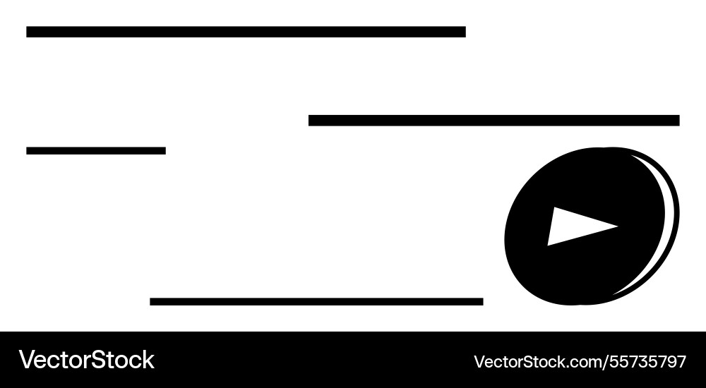 Minimalist play button with abstract horizontal Minimalist play button with abstract horizontal vector image