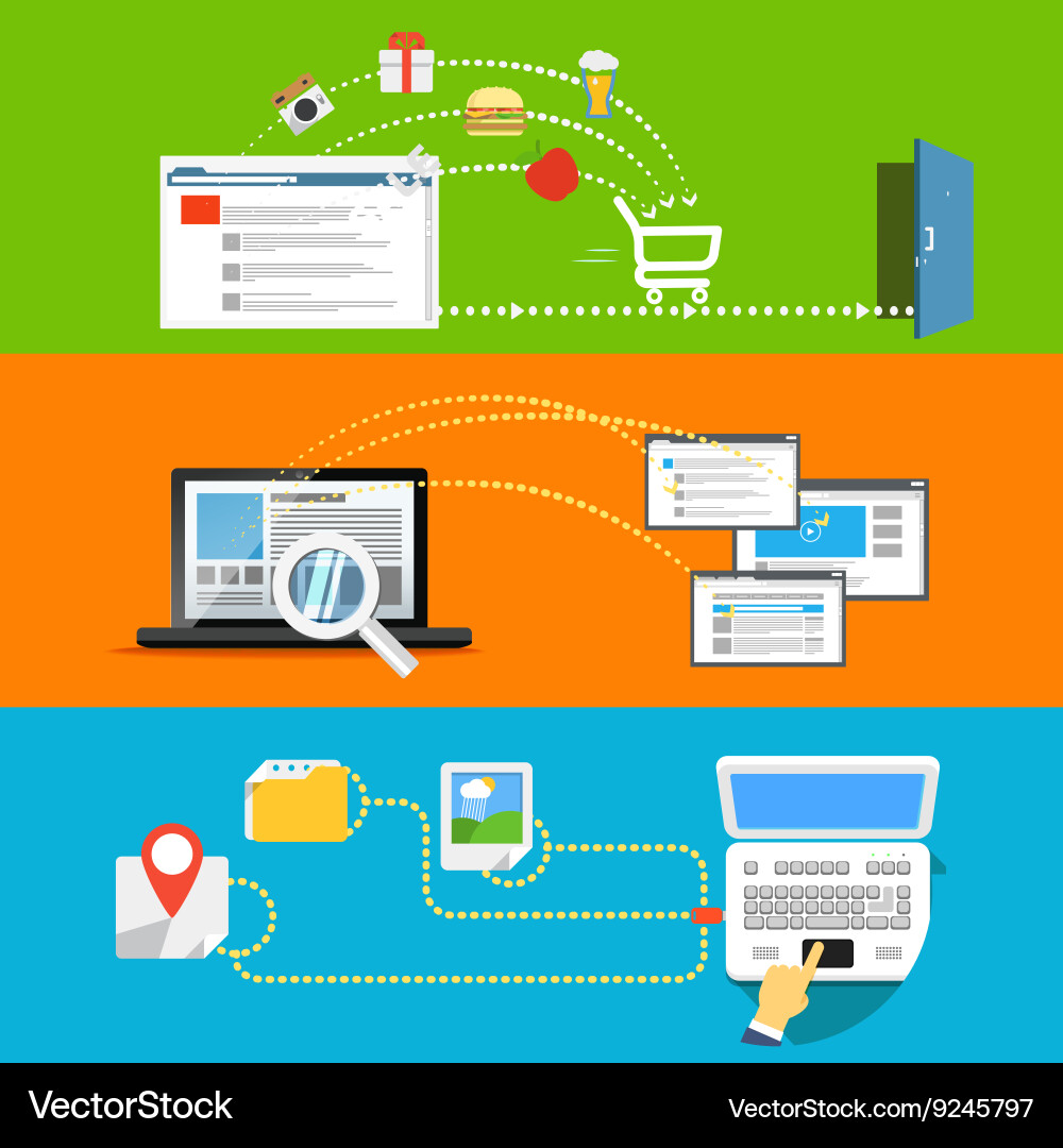 Modern web activities abstract scheme vector image