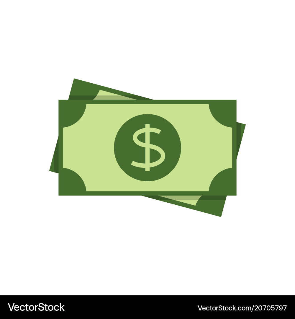 Money Stack Icon - Dollar Bills Royalty Free Vector Image