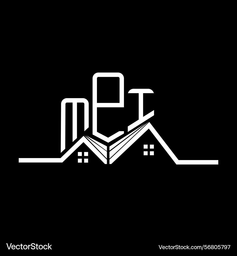 Mpi real state logo design simple and modern Vector Image