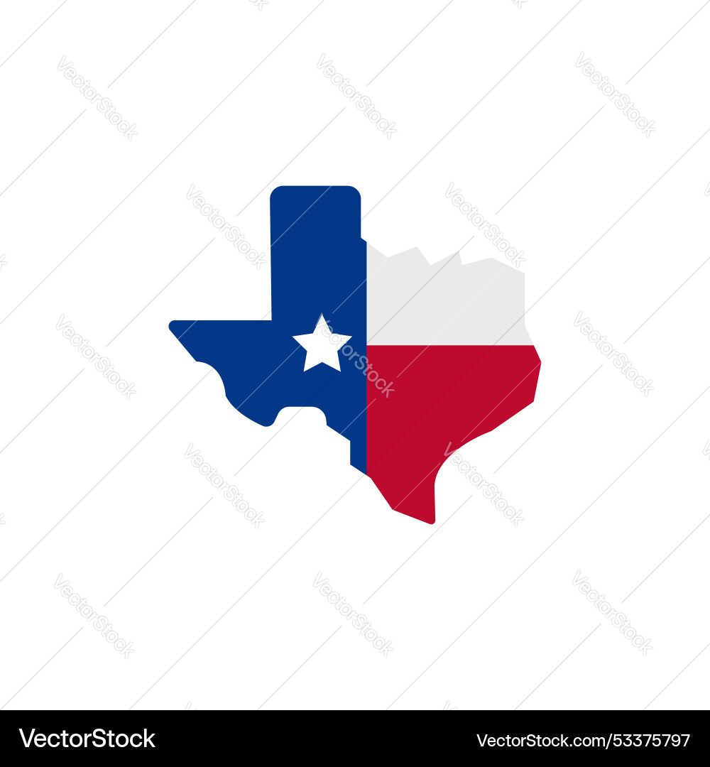 Texas map icon set state shape and flag symbol Vector Image