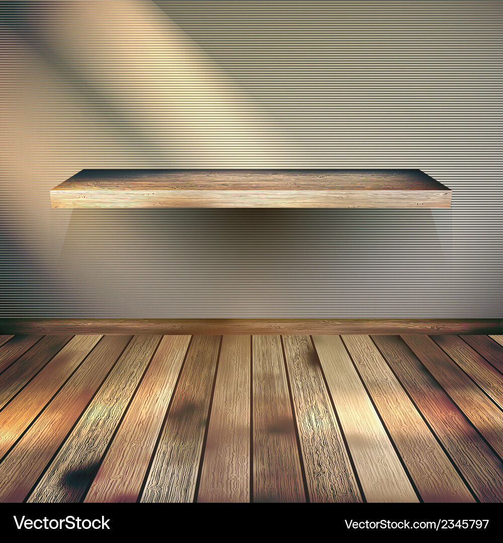 Wooden empty shelf background eps 10 Vector Image