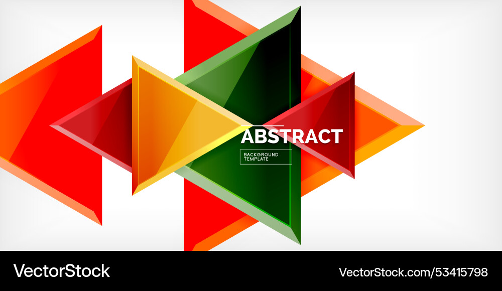 Abstract background - colorful triangles with 3d Vector Image