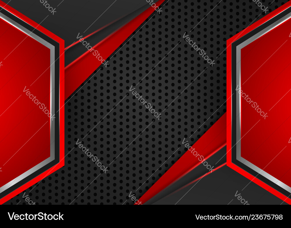Abstract Geometric Red & Black Background Vector Image