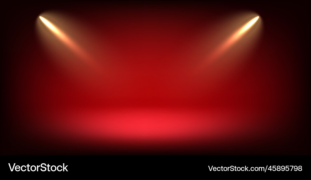 Abstract illuminated empty stage with bright Vector Image