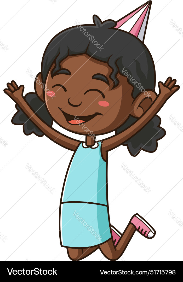 Afrikanische Geburtstag Mädchen Cartoon Vektorbild
