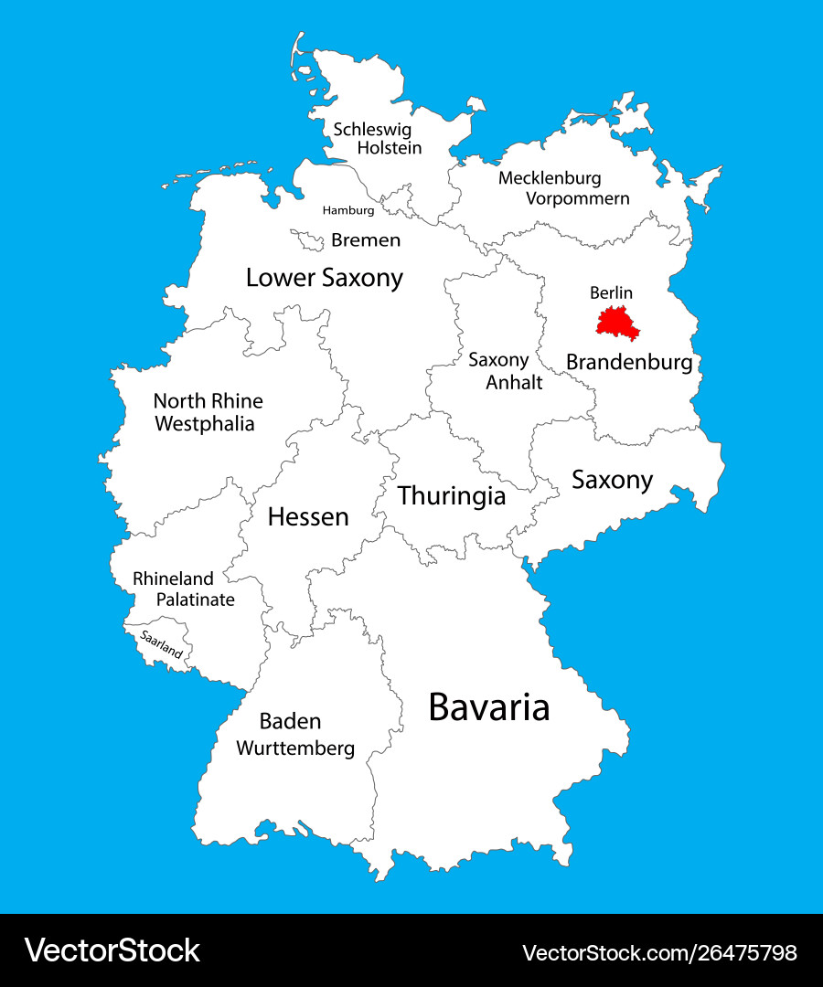 Berlin state map germany province silhouette Berlin state map germany province silhouette vector image