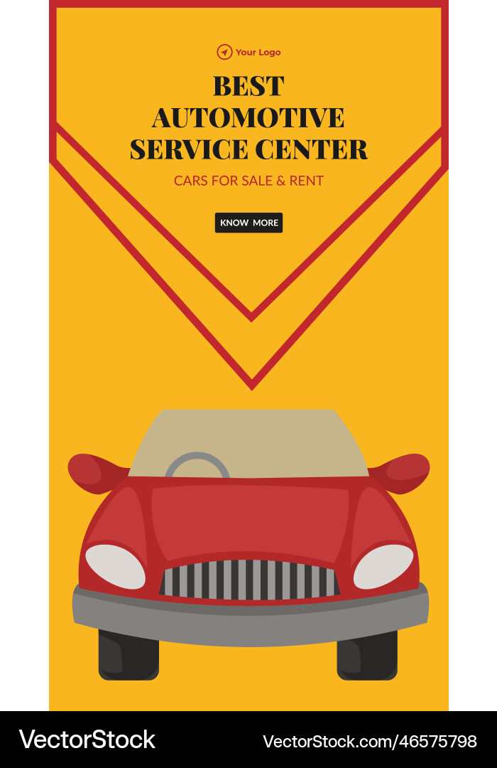 Best automotive service center portrait template Best automotive service center portrait template vector image