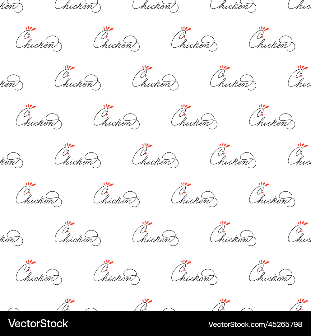 Chicken Seamless Pattern - Rustic Style vector image