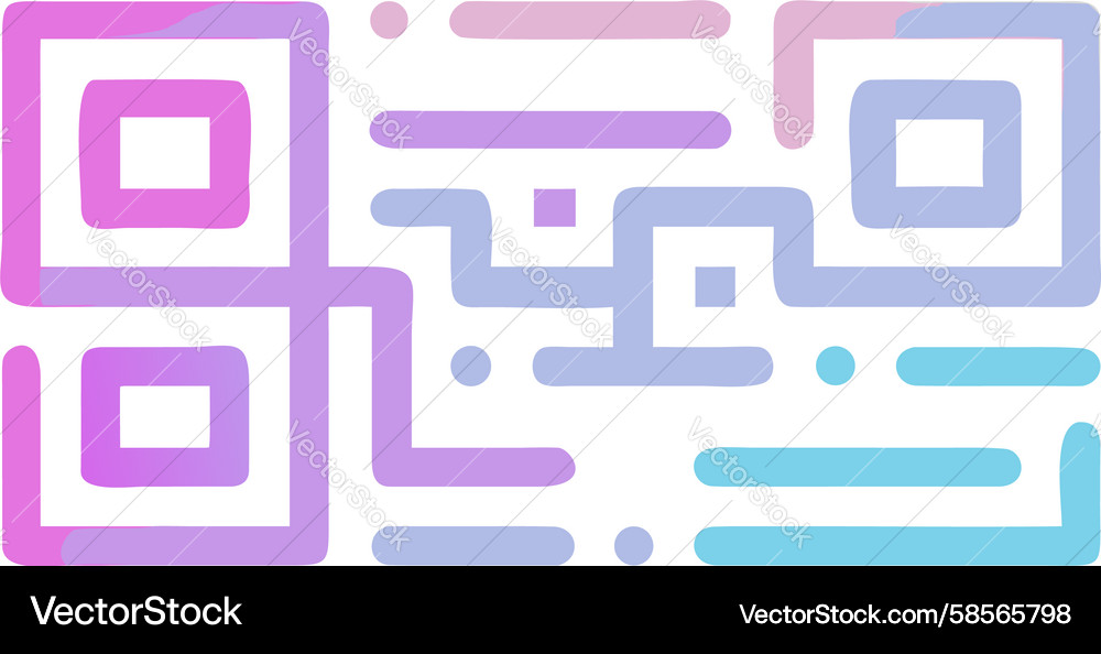 Digital Block QR Code Vector Image