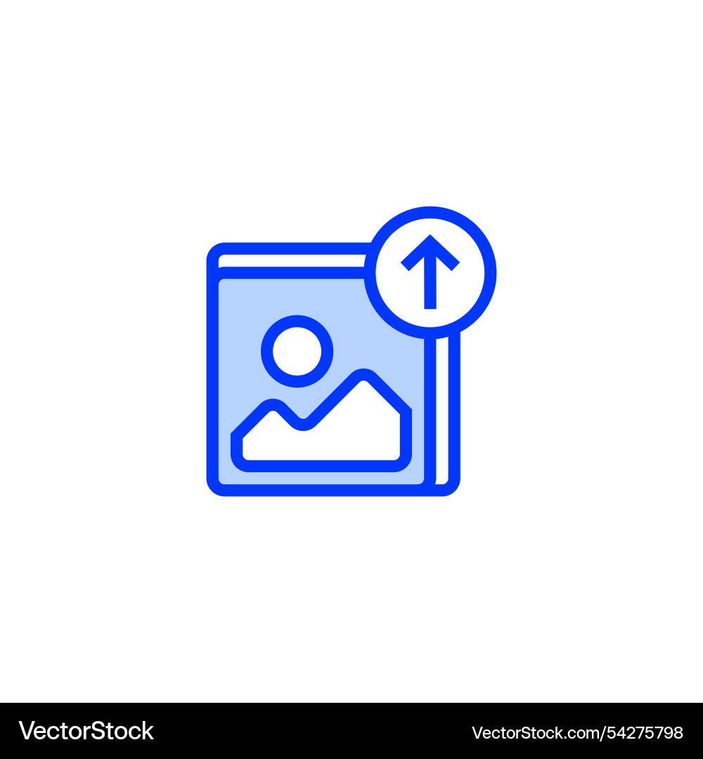 Image upload line icon linear style sign Image upload line icon linear style sign vector image