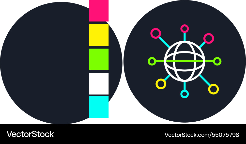 Networking line multi color icon Vector Image