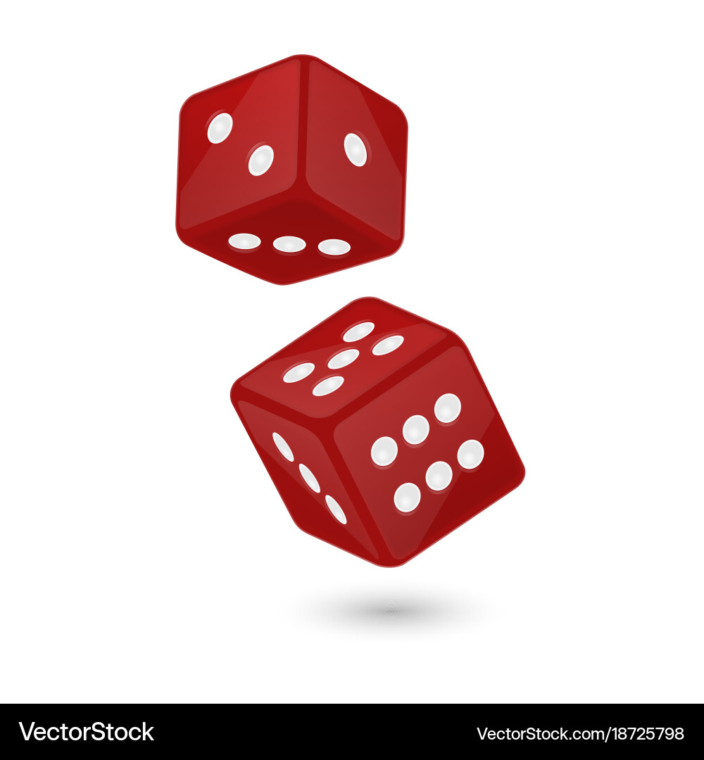 Red Game Dice in Flight vector image