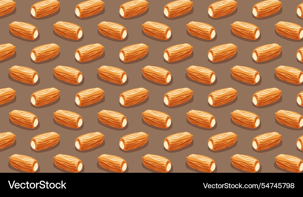 Seamless pattern of dates dried fruit background Vector Image