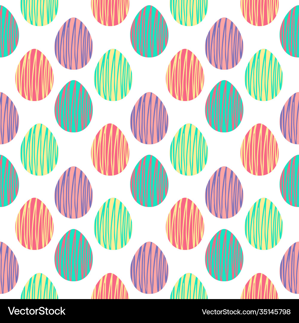 Seamless pattern with hand drawn easter eggs Vector Image