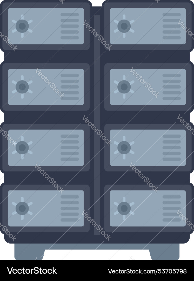 Secure server rack storing and protecting data Secure server rack storing and protecting data Vector Image