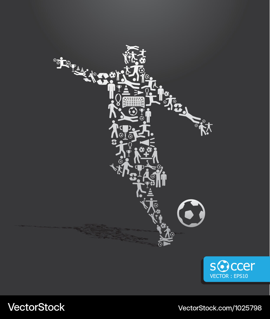 Soccer Player Icon Set Vector Image