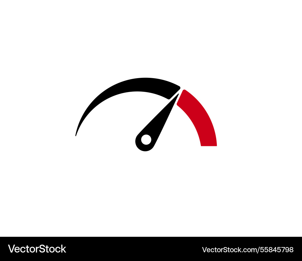 Speedometer with pointer showing high speed vector image