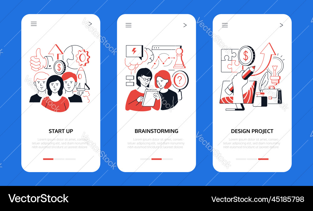 Startup and brainstorming - line design style Vector Image