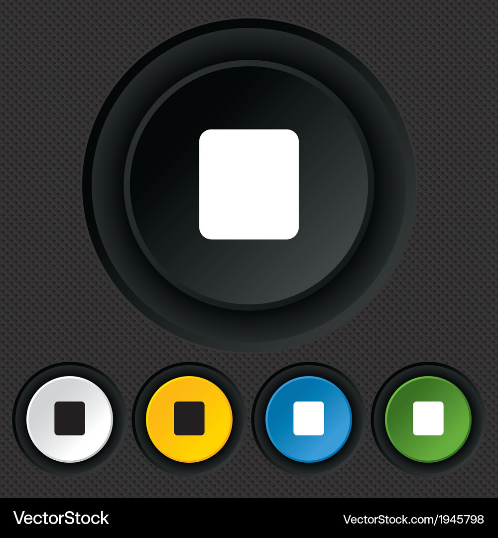 Stop sign icon player navigation button Vector Image