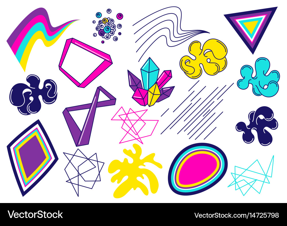Trendy colorful set of objects for design Vector Image