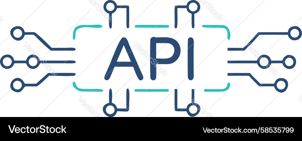 API Data Connection Icon Vector Image
