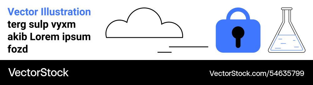 Cloud storage security and data science concept Cloud storage security and data science concept vector image