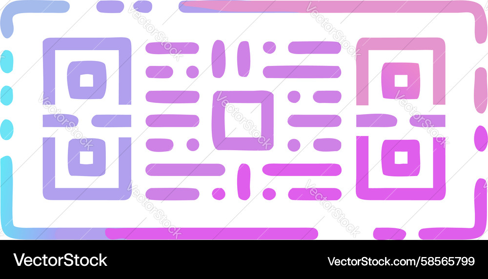 Digital Circuit Pattern QR Code Vektorbild